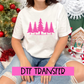 DTF Faux Pink Pink Christmas Trees