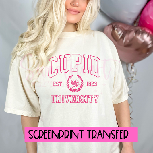 SCREENPRINT Cupid University Pink