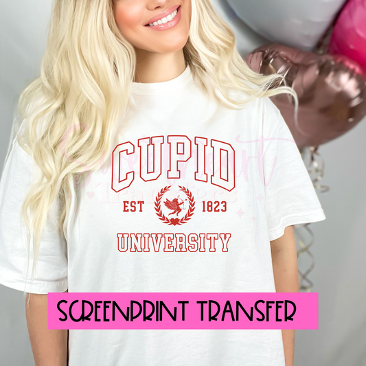 SCREENPRINT Cupid University RED