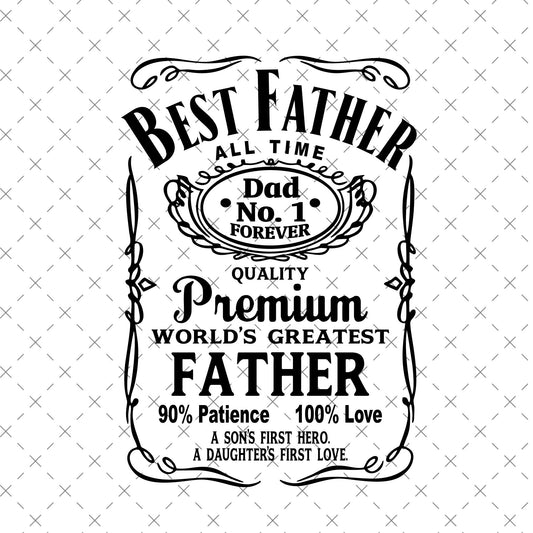 SUBLIMATION ready to press transfer- Best Dad Father label transfer- bleach tee shirt sublimation