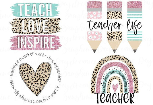 Love Ready to Press Sublimation HTV or DTF Transfer Teachers Gift Heat  Transfer Valentines School Apple Appreciation Gift 