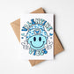 SUBLIMATION ready to press transfer- Valentine’s Day smiley beanie hat transfer- blue pink hat- valentines- transfers for shirts