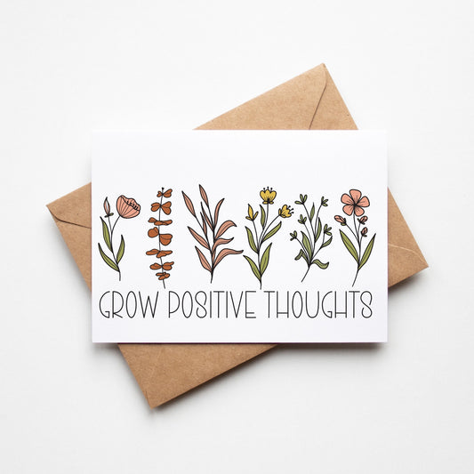 SUBLIMATION ready to press transfer- Grow positive thoughts flowers