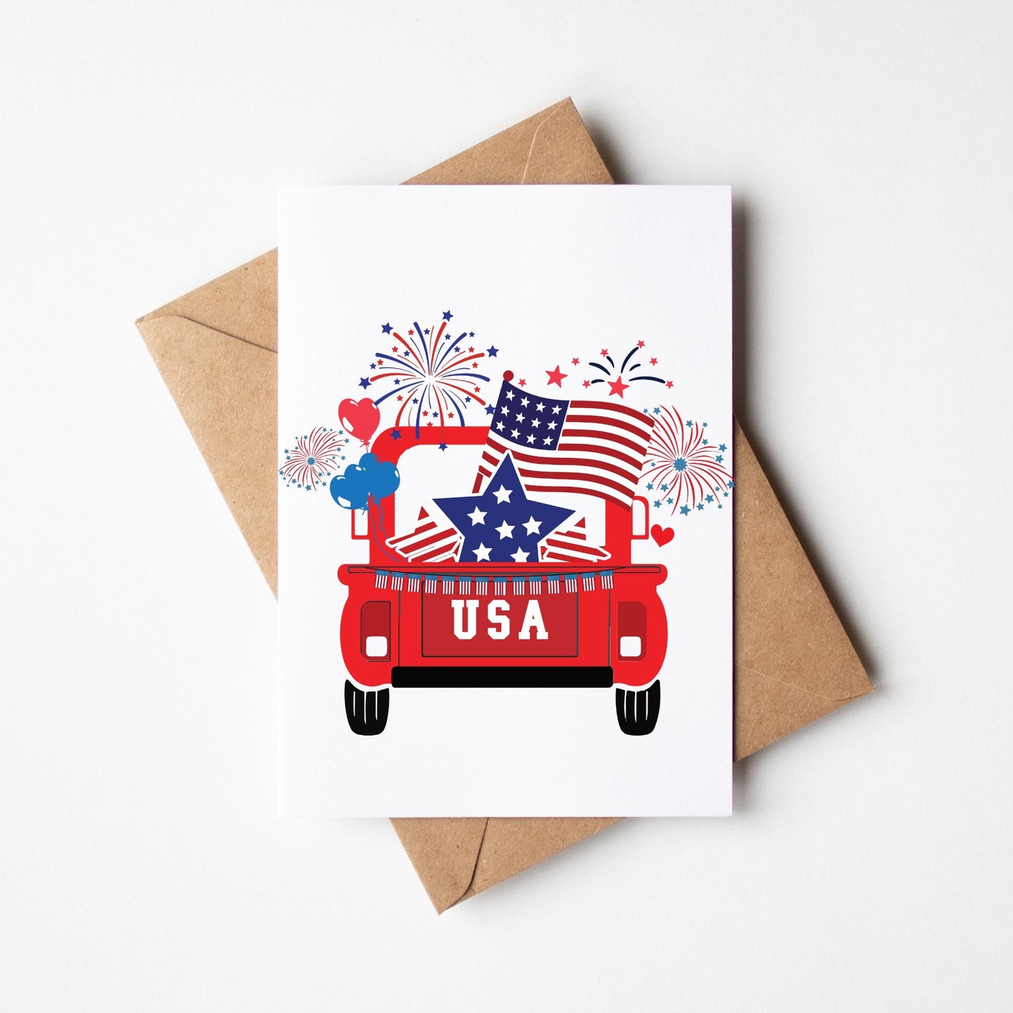 SUBLIMATION ready to press transfer- pickup truck 4th of July