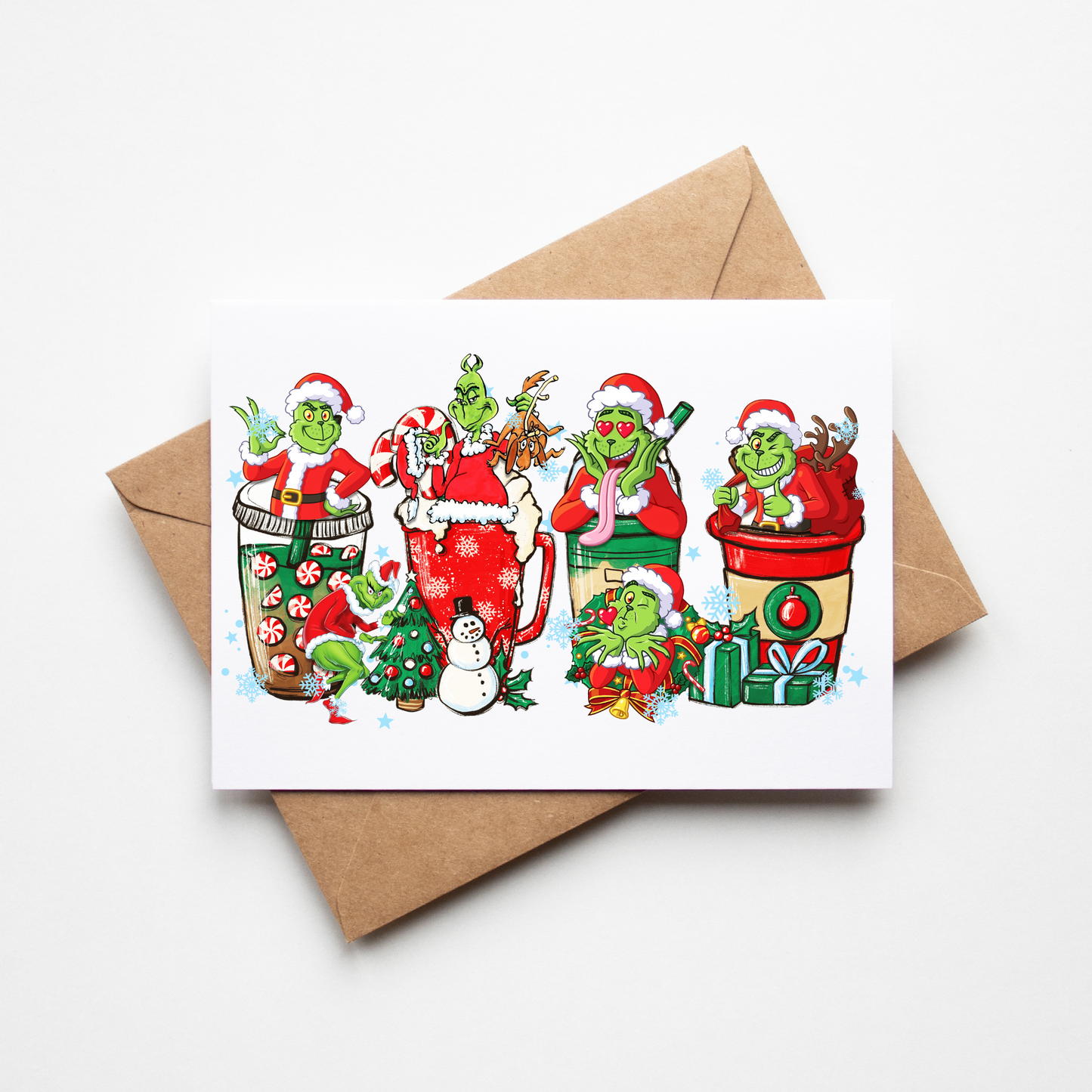 SUBLIMATION ready to press Grinch Christmas coffee cup transfer