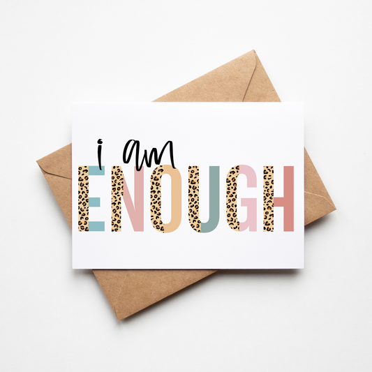 Sublimation ready to press transfer - positive mental health design I am enough - self love